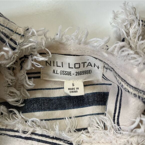 Nili Lotan Striped 100% Cotton Top Small - Picture 3 of 8